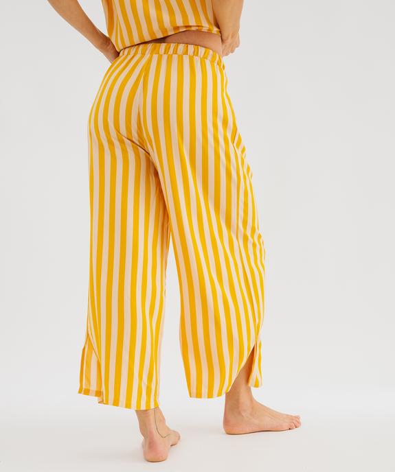 Pantalon de pyjama à rayures en viscose femme vue3 - GEMO 4G FEMME - GEMO