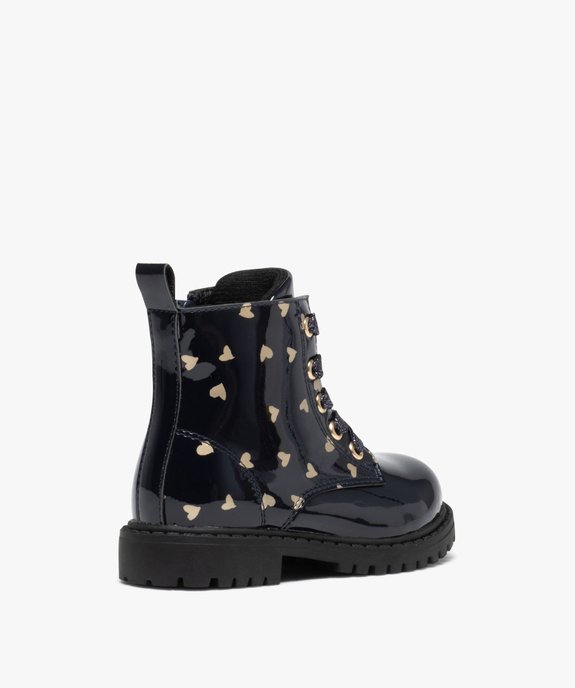 Bottines bébé fille mid-cut vernies à motif et à zip vue4 - GEMO(BEBE DEBT) - GEMO
