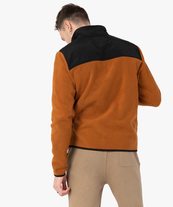 Sweat zippé pour homme en maille polaire vue3 - GEMO (HOMME) - GEMO