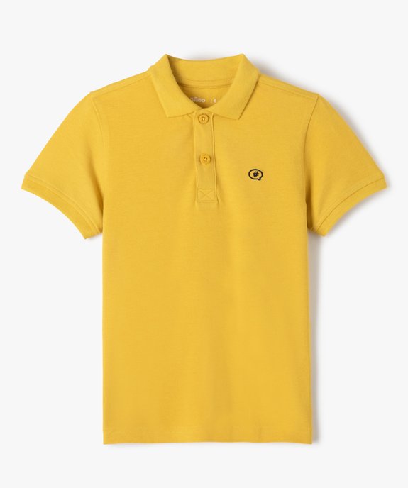 Polo à manches courtes uni garçon vue1 - GEMO (ENFANT) - GEMO