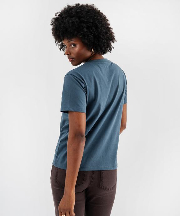 Tee-shirt manches courtes à col rond en jersey de coton femme vue3 - GEMO 4G FEMME - GEMO