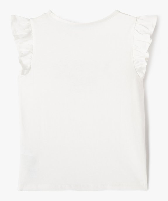 Tee-shirt sans manches avec inscription pailletée fille vue3 - GEMO 4G FILLE - GEMO