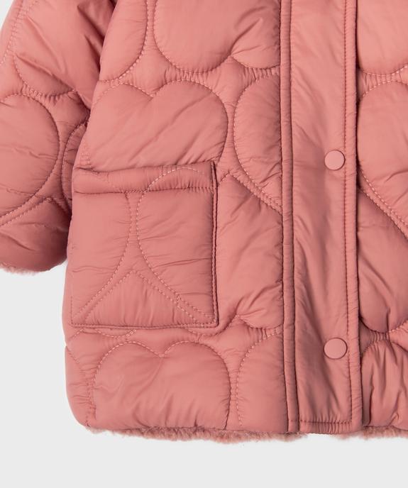 Manteau à capuche réversible bébé fille vue3 - GEMO(BEBE DEBT) - GEMO