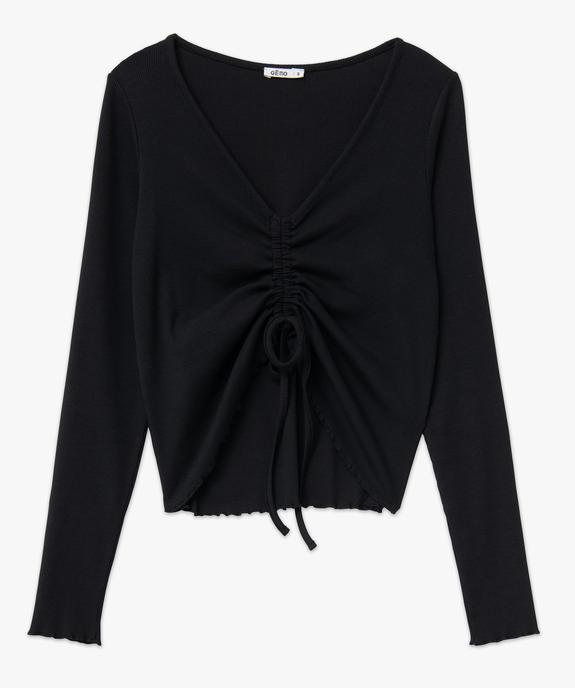 Tee-shirt femme à manches longues avec devant ajustable vue4 - GEMO(FEMME PAP) - GEMO
