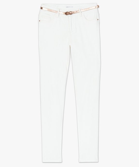 Pantalon en toile avec fine ceinture pour femme vue4 - GEMO(FEMME PAP) - GEMO