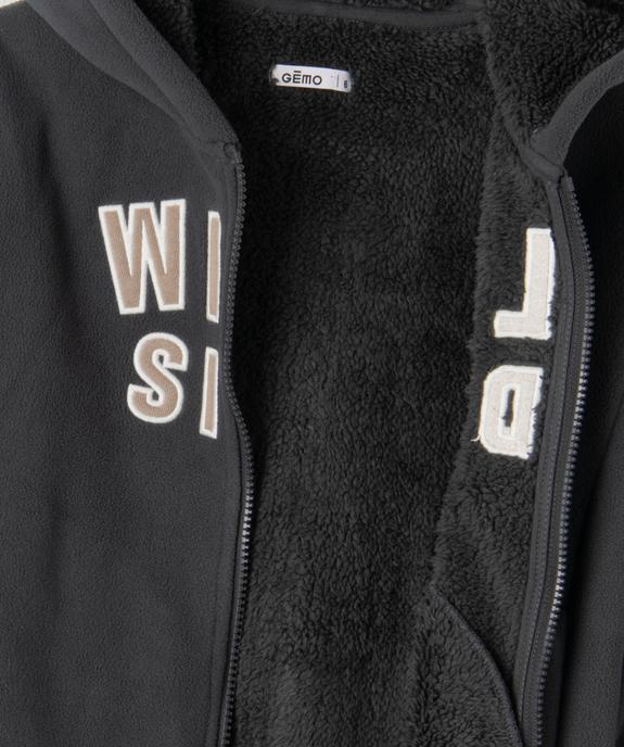 Sweat zippé à capuche doublé sherpa garçon vue3 - GEMO (ENFANT) - GEMO
