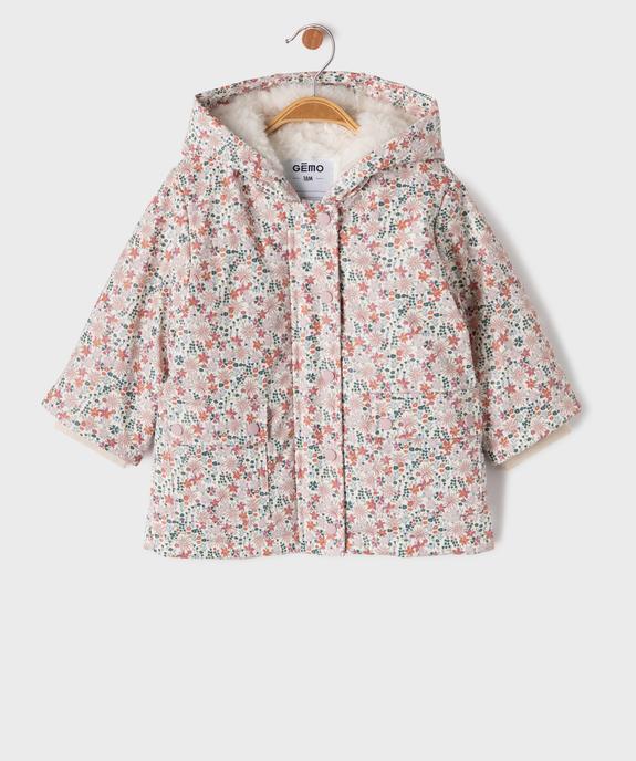 Manteau imperméable à capuche avec doublure chaude bébé fille vue2 - GEMO(BEBE DEBT) - GEMO