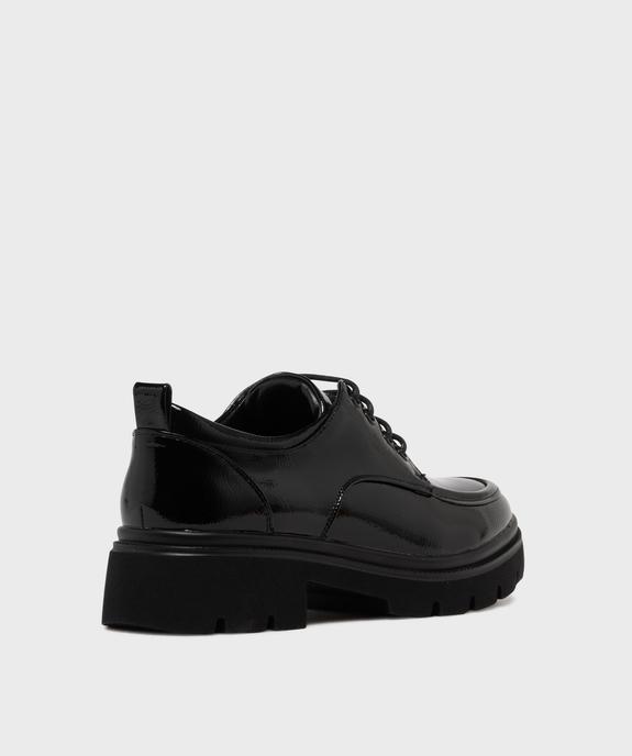 Derbies vernis sur semelle crantée femme - Follow Me vue4 - FOLLOW ME - GEMO