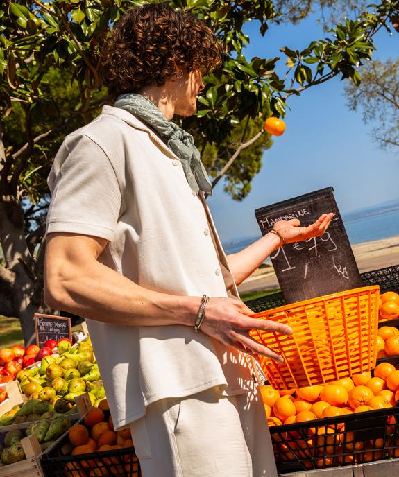 Bermuda en maille de coton texturée homme vue5 - GEMO 4G HOMME - GEMO