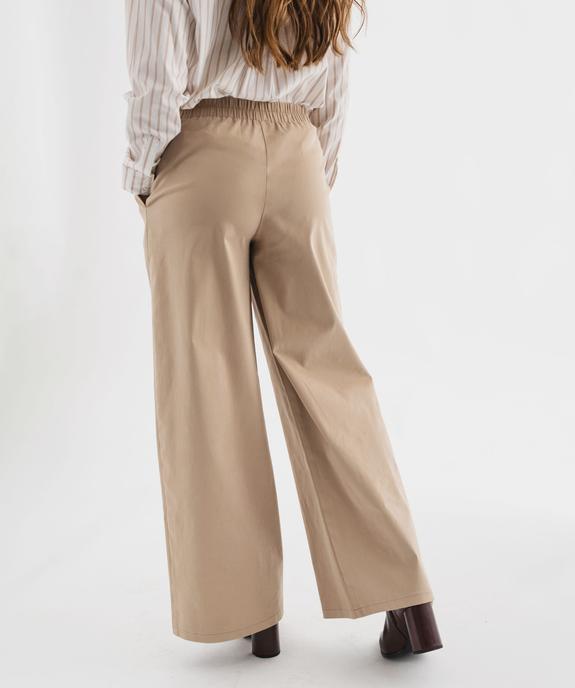 Pantalon tailoring large en coton stretch femme vue4 - GEMO(FEMME PAP) - GEMO