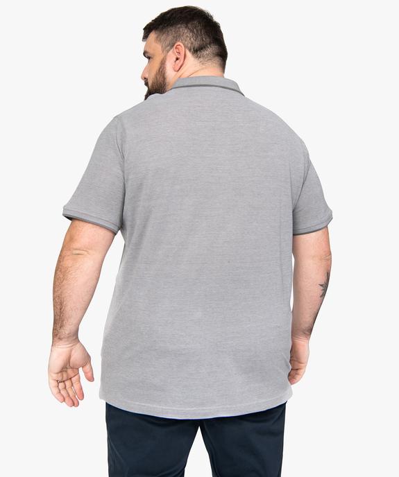 Polo homme grande taille à manches courtes et finitions fantaisie vue3 - GEMO (HOMME) - GEMO