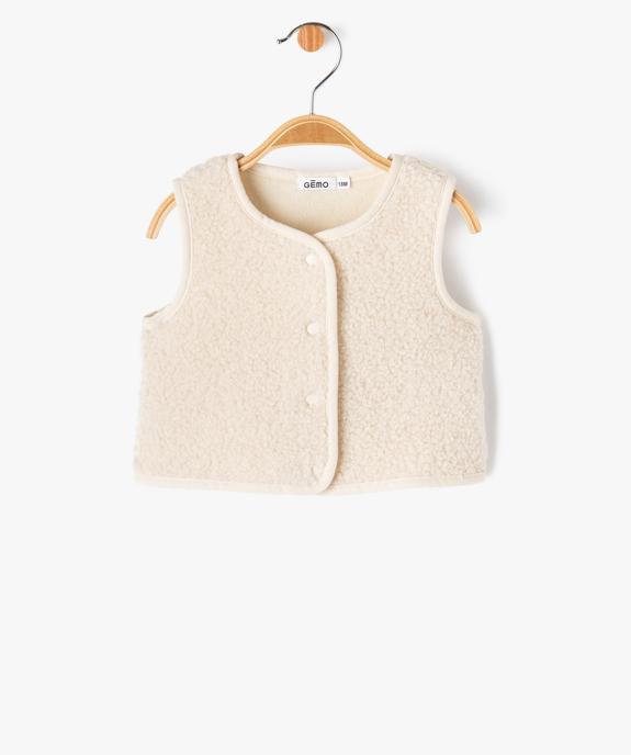 Gilet sans manches en sherpa bébé fille  vue1 - GEMO(BEBE DEBT) - GEMO