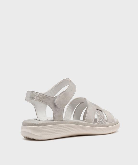 Sandales confort scintillantes avec fermeture scratch femme vue4 - G'FLEX - GEMO