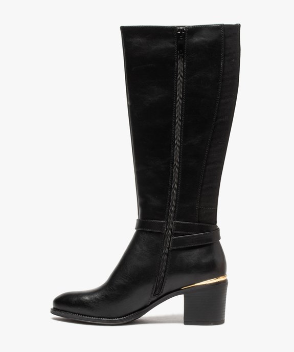 Bottes femme à talon dessus uni et détails métallisés vue3 - GEMO(URBAIN) - GEMO