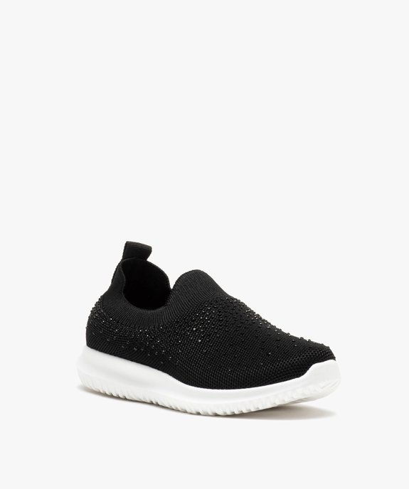 Baskets fille running unies à strass et sans lacets  vue2 - GEMO (ENFANT) - GEMO