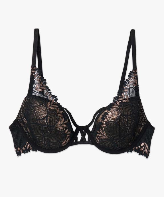 Soutien-gorge corbeille en matière satinée et dentelle vue4 - GEMO(HOMWR FEM) - GEMO