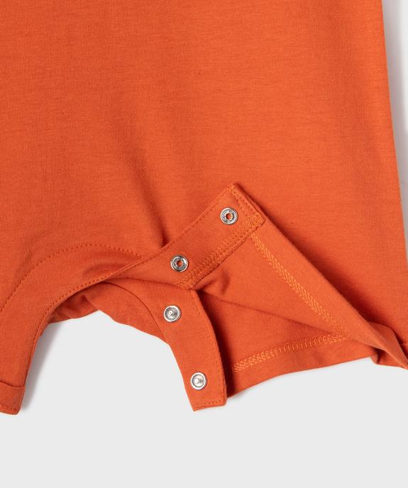 Combinaison courte avec inscription poitrine et dos bébé garçon vue2 - GEMO 4G BEBE - GEMO