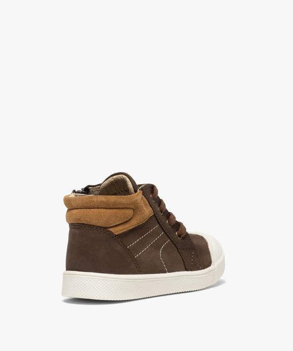 Baskets bébé garçon en cuir fermeture zippée vue4 - GEMO(BEBE DEBT) - GEMO