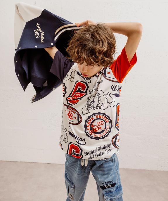 Tee-shirt manches courtes imprimé football américain garçon - Camps United vue6 - CAMPS GEMO FOR GOOD - GEMO