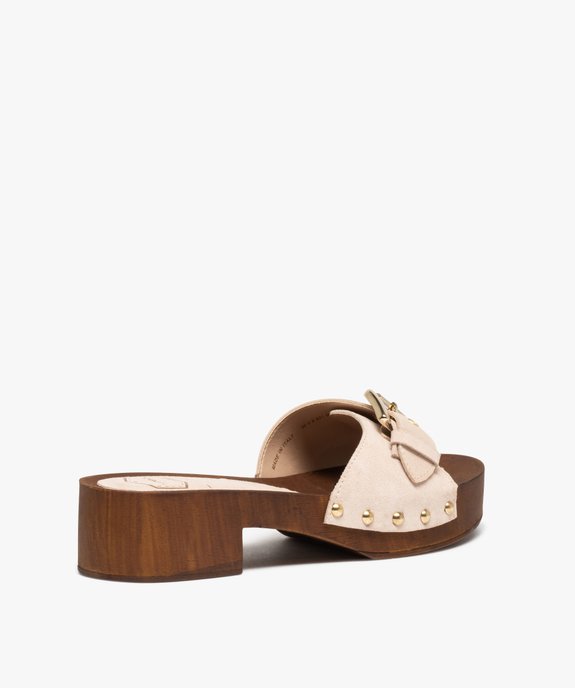 Mules femme à talon large et bride en cuir - Taneo vue4 - TANEO - GEMO