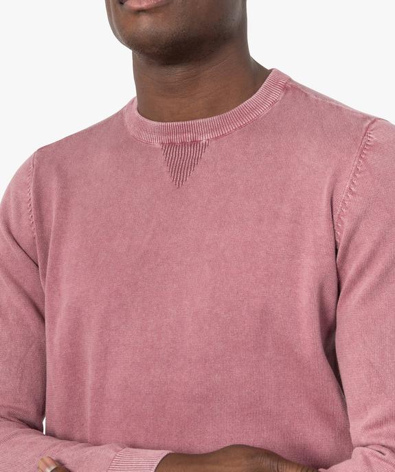 Pull homme en coton aspect délavé vue2 - GEMO (HOMME) - GEMO