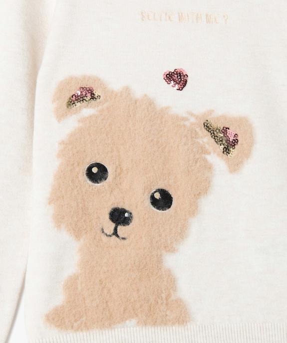 Pull fille avec motif animalier brodé vue3 - GEMO (ENFANT) - GEMO