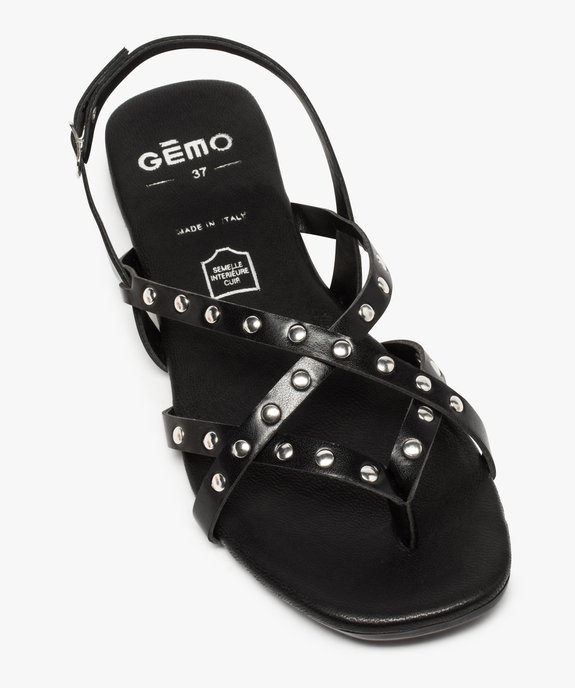 Sandales femme à talon plat et brides ornées de clous  vue5 - GEMO (CASUAL) - GEMO