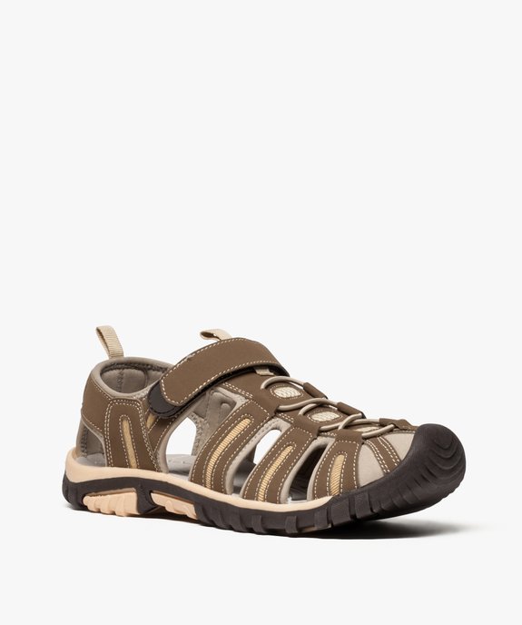 Sandales homme style randonnée à scratch et bout fermé vue2 - GEMO (CASUAL) - GEMO