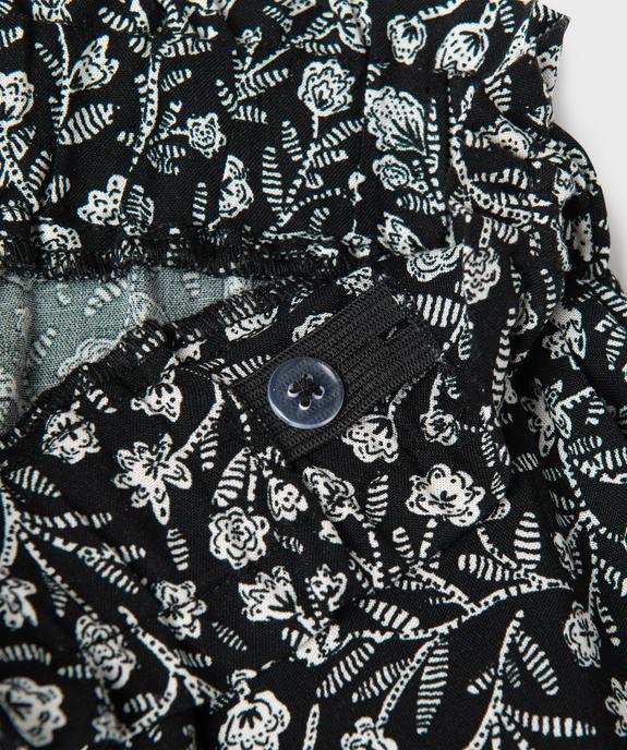 Pantalon fluide à motifs fleuris avec taille ajustable fille vue2 - GEMO 4G FILLE - GEMO