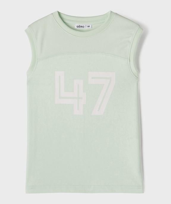 Débardeur de sport en mesh et jersey garçon vue1 - GEMO 4G GARCON - GEMO