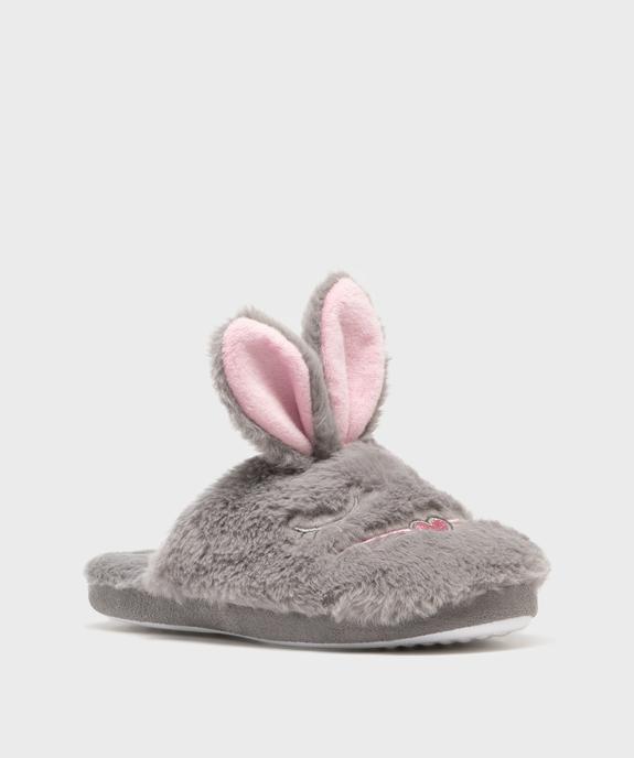 Chaussons mules en fourrure imitation avec oreilles de lapin femme vue2 - GEMO 4G FEMME - GEMO