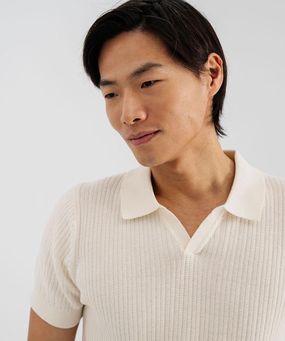 Polo à manches courtes en maille fantaisie homme vue2 - GEMO (HOMME) - GEMO