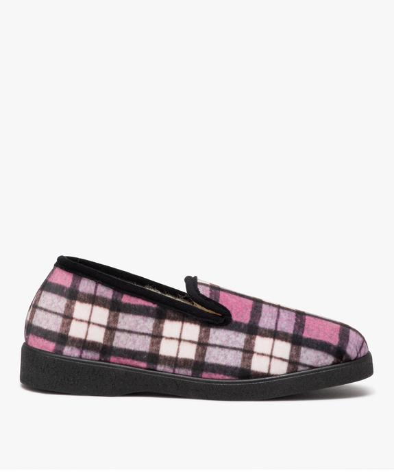 Chaussons femme pantoufles à carreaux intérieur en laine vue1 - GEMO(HOMWR FEM) - GEMO