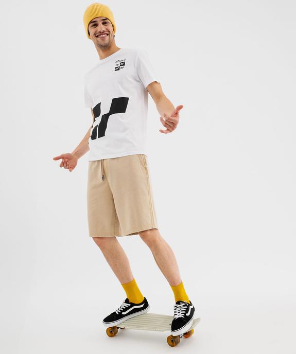 Bermuda en maille délavée au coloris unique homme vue4 - GEMO (HOMME) - GEMO