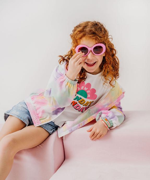 Blouson coupe-vent et déperlant à capuche tie-and-dye fluo fille vue1 - GEMO (ENFANT) - GEMO