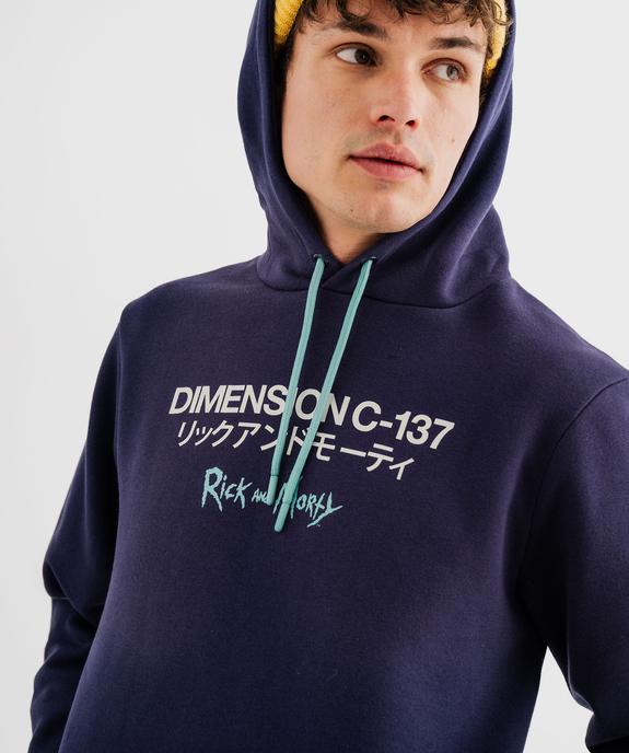 Sweat à capuche en molleton imprimé devant et dos homme - Rick & Morty vue4 - RICK ET MORTY - GEMO