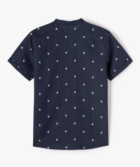 Chemise garçon à manches courtes et col mao spécial Noël vue3 - GEMO (JUNIOR) - GEMO