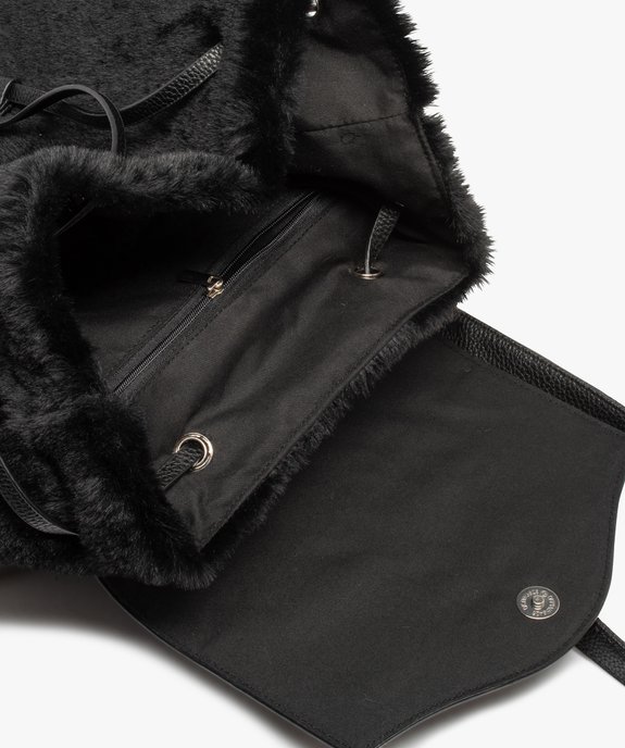 Sac à dos femme en matière peluche vue3 - GEMO (ACCESS) - GEMO