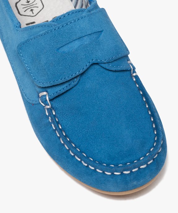 Mocassins garçon à scratch dessus cuir retourné uni vue6 - GEMO (ENFANT) - GEMO