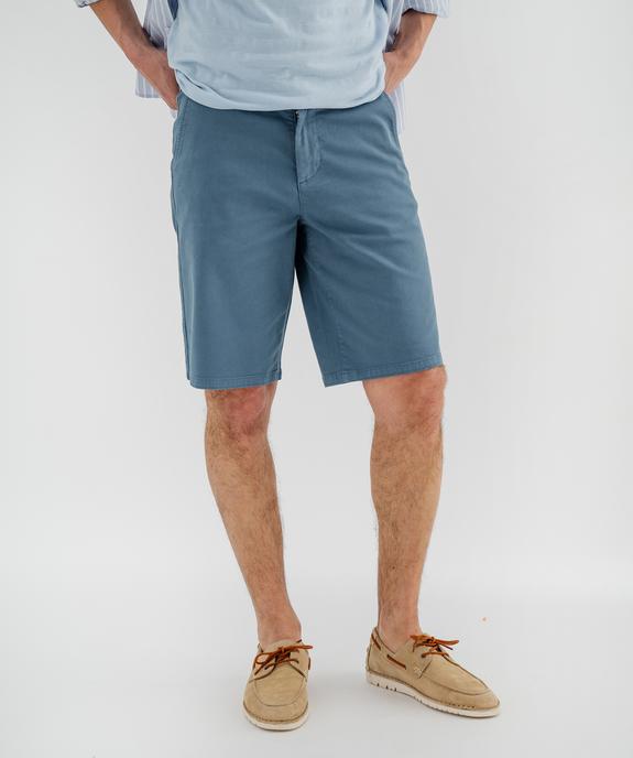 Bermuda chino coupe regular en coton stretch homme vue1 - GEMO 4G HOMME - GEMO