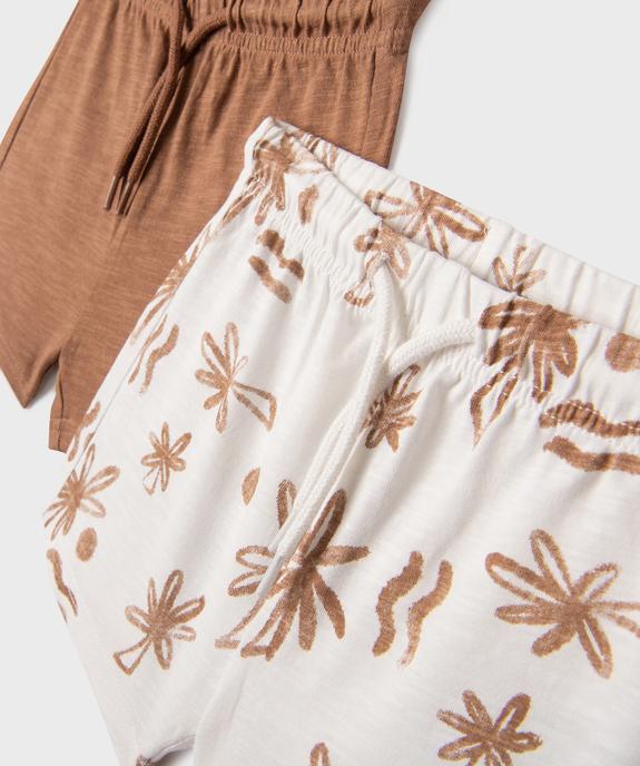Short en coton avec taille ajustable bébé garçon (lot de 2) vue2 - GEMO(BB COUCHE) - GEMO