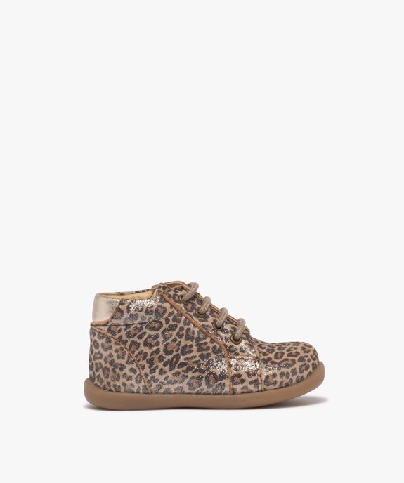 Chaussures premiers pas en cuir pailleté bébé fille - NA! vue1 - NA! - GEMO