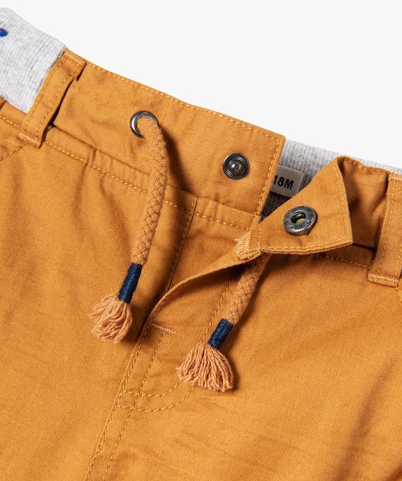 Pantalon coupe cargo doublé avec taille élastique bébé garçon  vue2 - GEMO(BEBE DEBT) - GEMO
