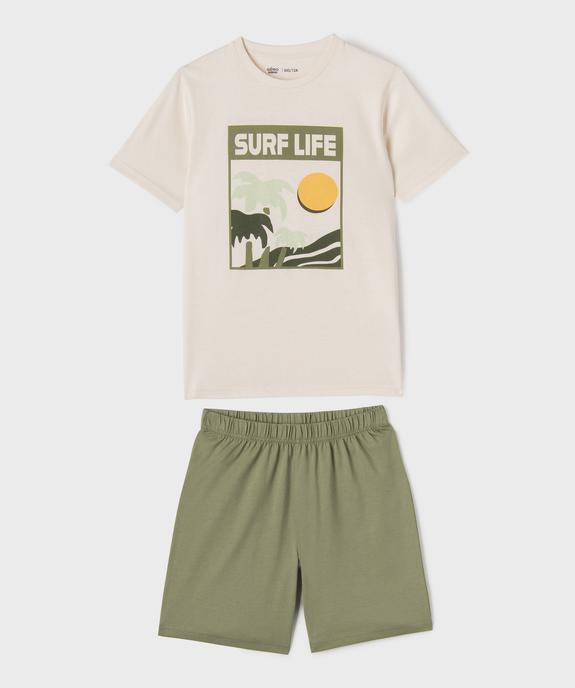 Pyjashort bicolore avec motif surf garçon vue1 - GEMO 4G GARCON - GEMO