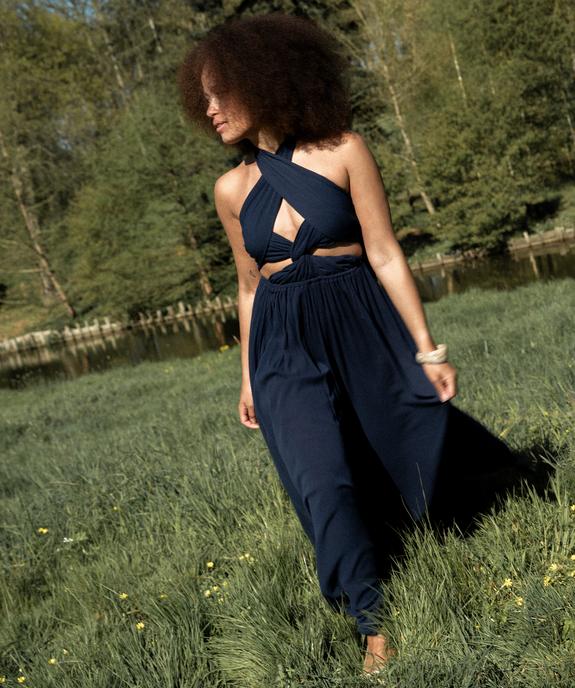 Robe longue dos-nu multi-look en viscose femme vue1 - GEMO(FEMME PAP) - GEMO