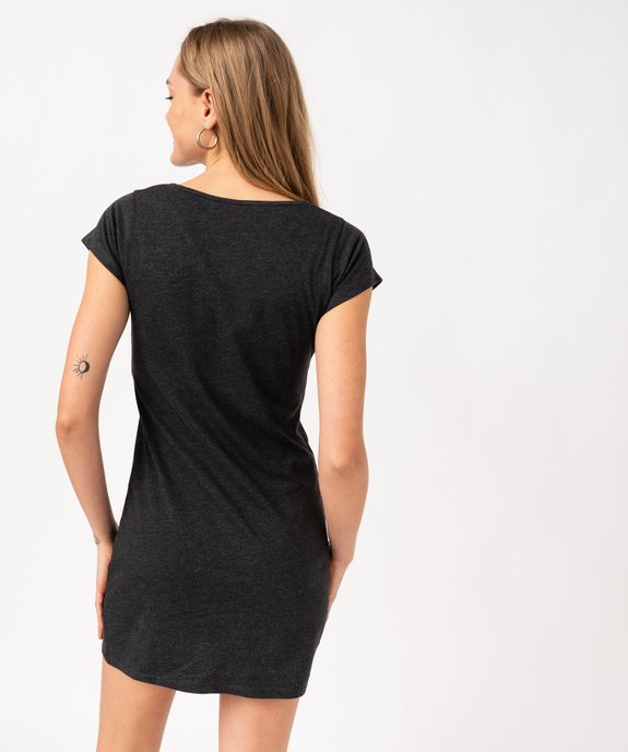 Chemise de nuit imprimée à manches courtes femme vue3 - GEMO 4G FEMME - GEMO
