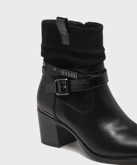 Bottines à talon avec tige drapée et brides à la cheville femme - Emilia Rosa vue6 - EMILIA ROSA - GEMO