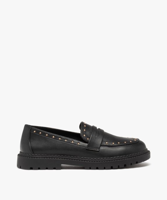 Mocassins fille unis à clous dorés avec semelle crantée vue1 - GEMO (ENFANT) - GEMO