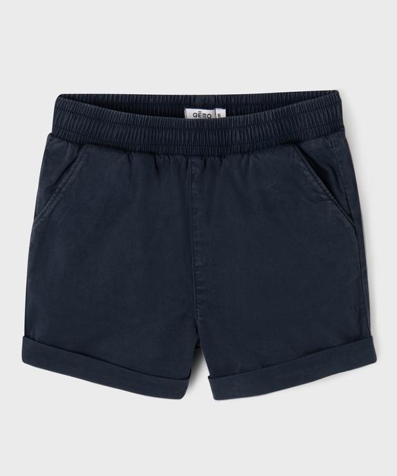 Short ample avec taille élastique en coton stretch fille vue4 - GEMO (ENFANT) - GEMO