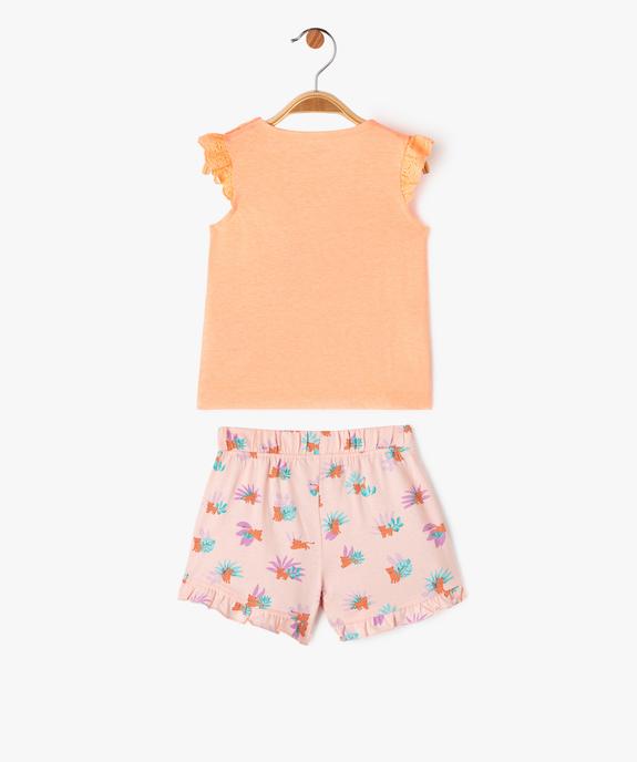 Pyjashort 2 pièces avec motifs félins bébé fille vue4 - GEMO 4G BEBE - GEMO